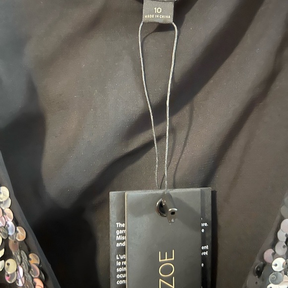 Rachel Zoe Micah Sequin Mini Dress - Size 10 - Black and Silver - Brand New! - Picture 3 of 10